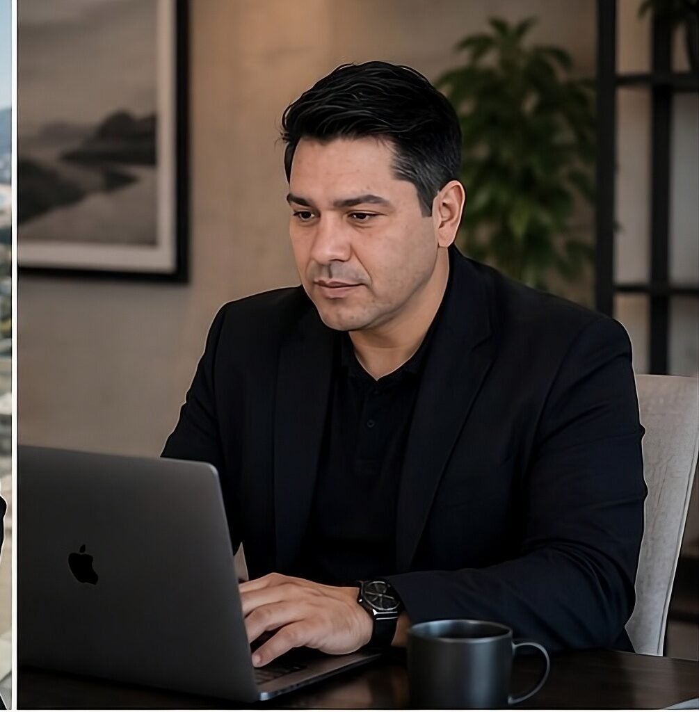 Gustavo Juárez trabajando